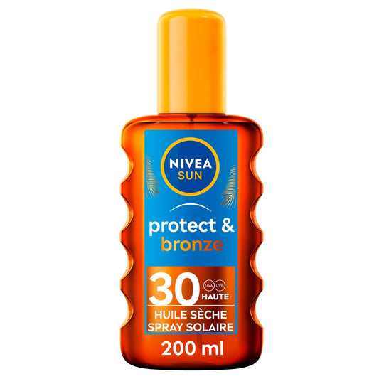 Crème Solaire Huile Corps Spf 30 Activateur de Bronzage Protect & Bronze Sun NIVEA Le spray de 200mL