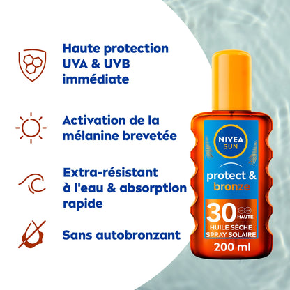 NIVEA Sun Protect &amp; Bronze Sonnen-Körperöl LSF 30 Bräunungsaktivator