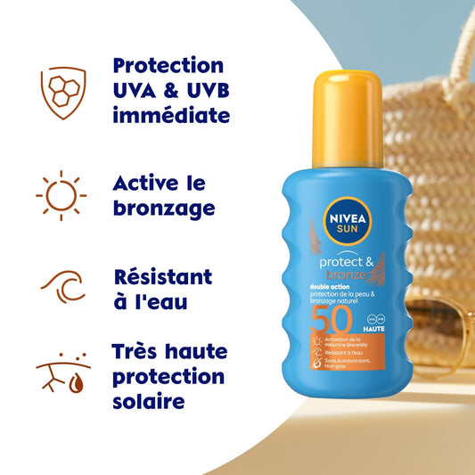 Sunscreen Body Spray SPF 50 Tan Activator Water Resistant Sun NIVEA