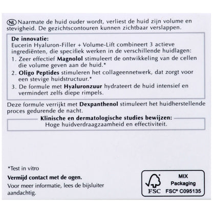 Crème de Nuit Anti-âge Hyaluron Filler Volume Lift EUCERIN 
