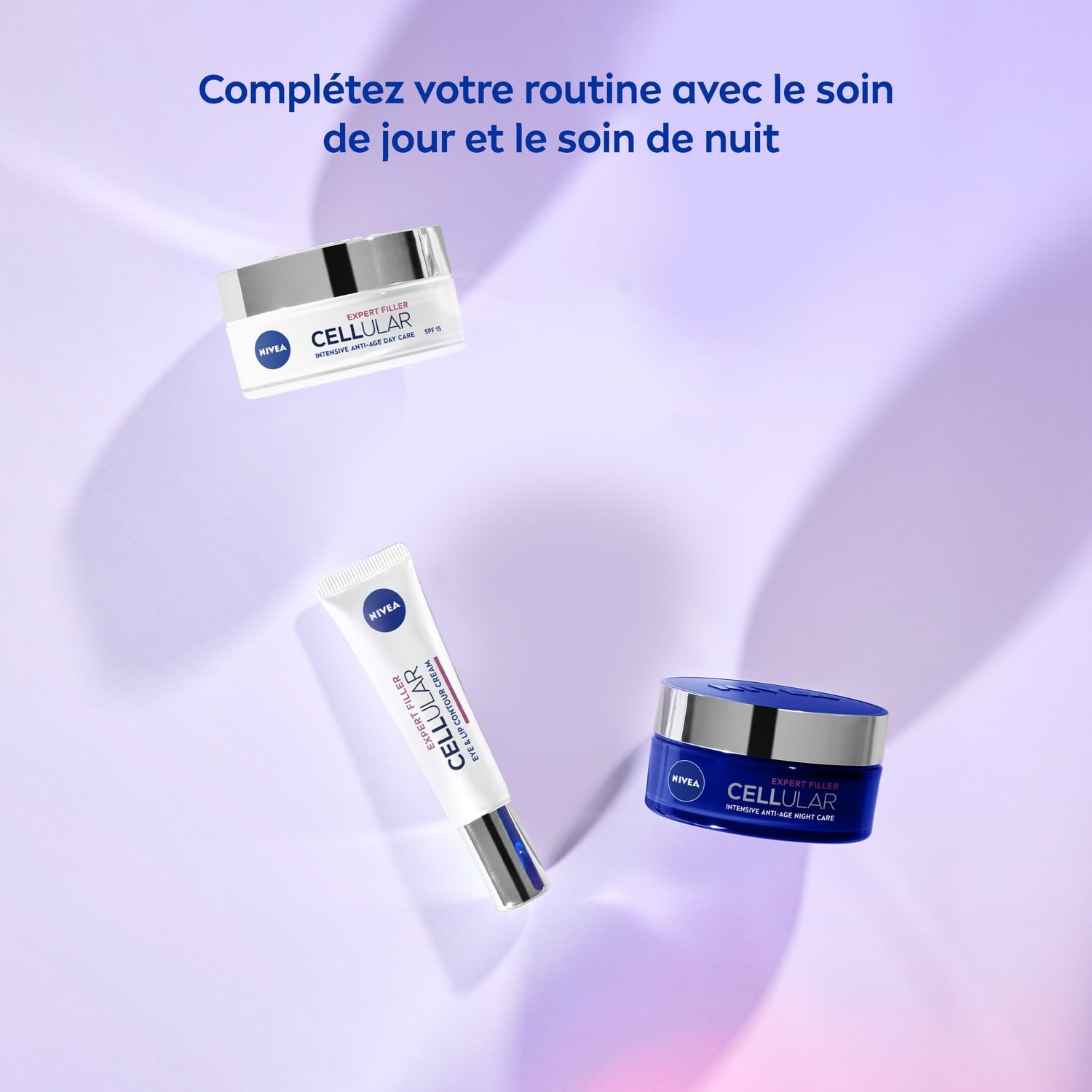 Crème Visage Contours Yeux et Lèvres Anti-âge Acide Hyaluronique Pur Cellular Expert Filler NIVEA 