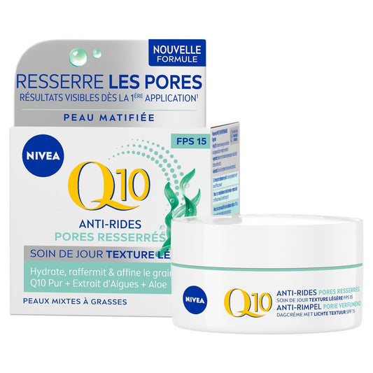 Soin Visage de Jour Texture Légère Q10 Anti-Rides Pores Resserrés NIVEA le pot de 50mL