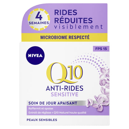 NIVEA Q10 Soothing Anti-Wrinkle Day Face Cream for Sensitive Skin
