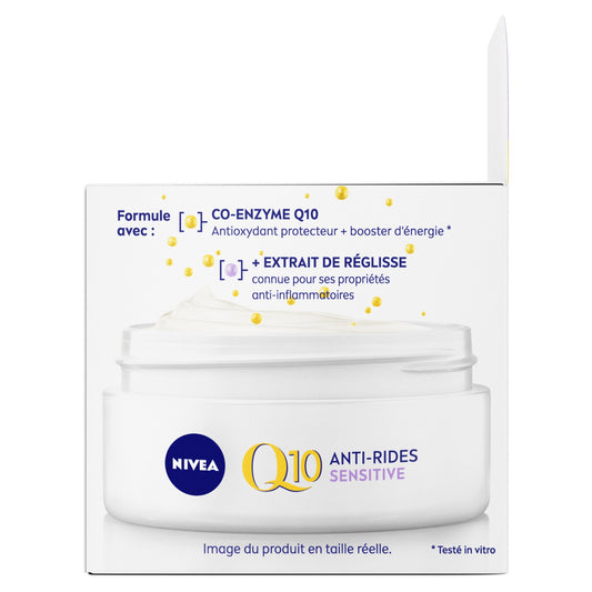 NIVEA Q10 Soothing Anti-Wrinkle Day Face Cream for Sensitive Skin