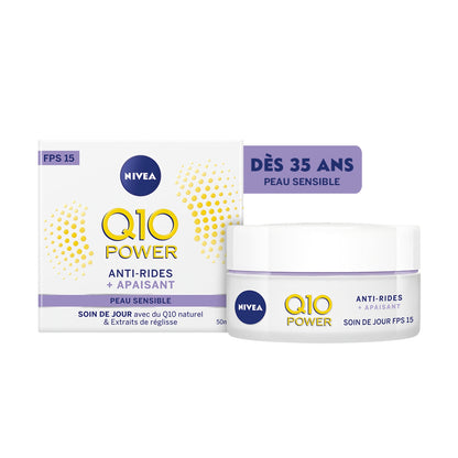 NIVEA Q10 Soothing Anti-Wrinkle Day Face Cream for Sensitive Skin