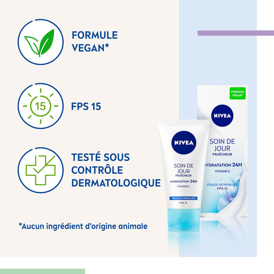 NIVEA Fresh Moisturizing Day Face Cream for Normal Skin SPF 15