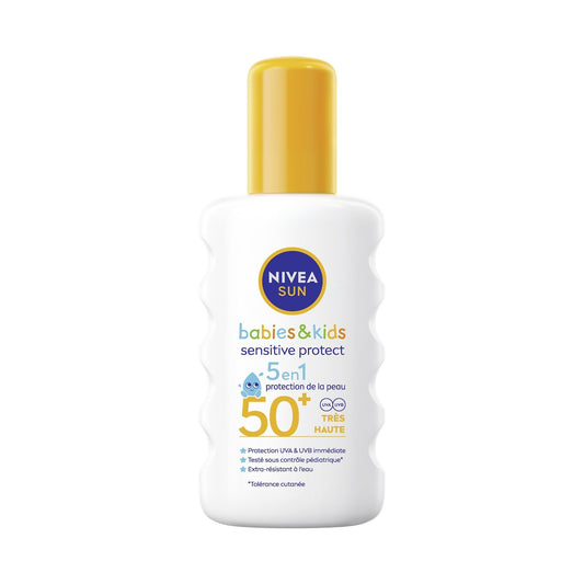 Crème Solaire Spray Bébé Enfant Spf 50+ Haute Protection Peau Sensible Sun NIVEA Le spray de 200mL