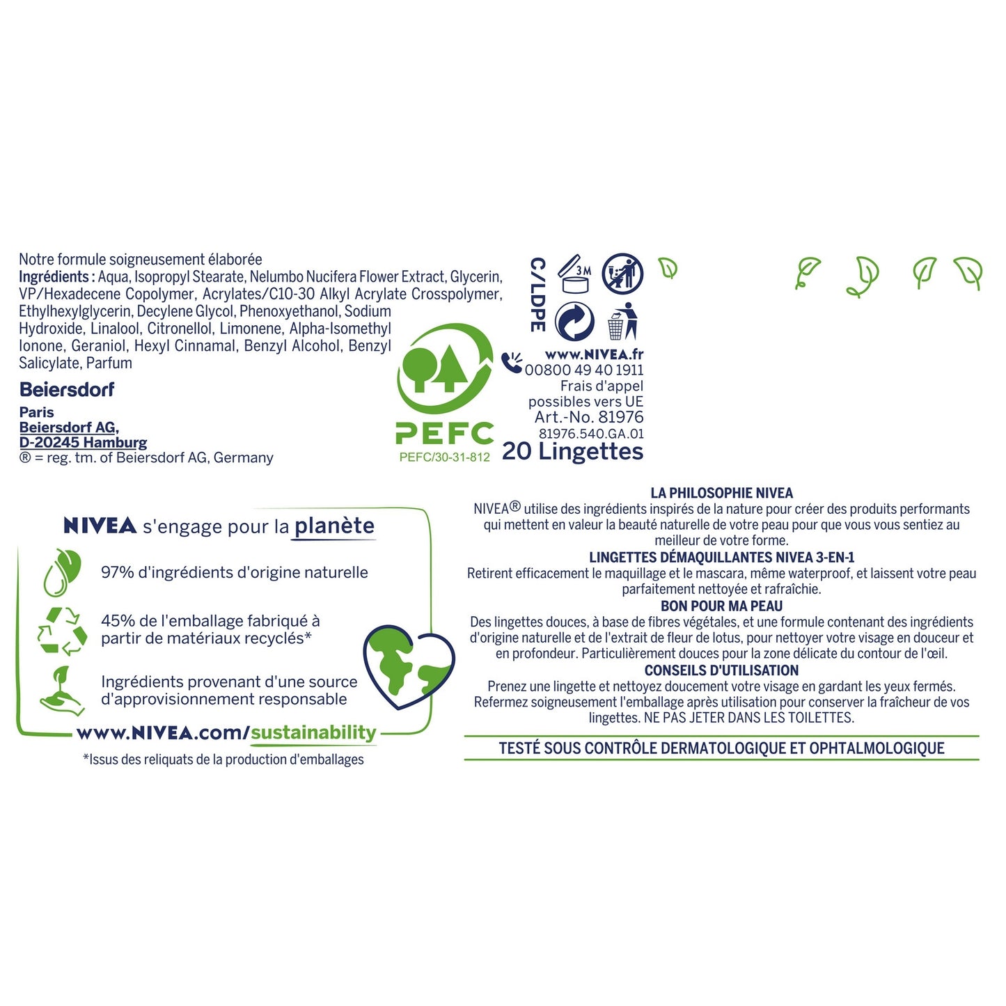 NIVEA Face and Eye Makeup Remover Wipe