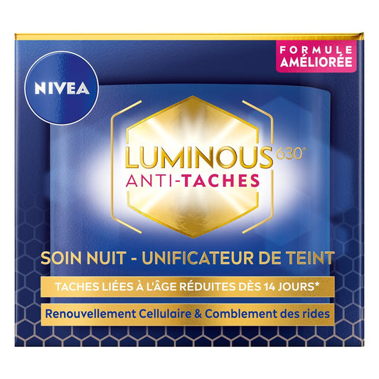 Crème Visage Nuit Anti-Taches Unifiant Cellular Luminous NIVEA Le pot de 50mL
