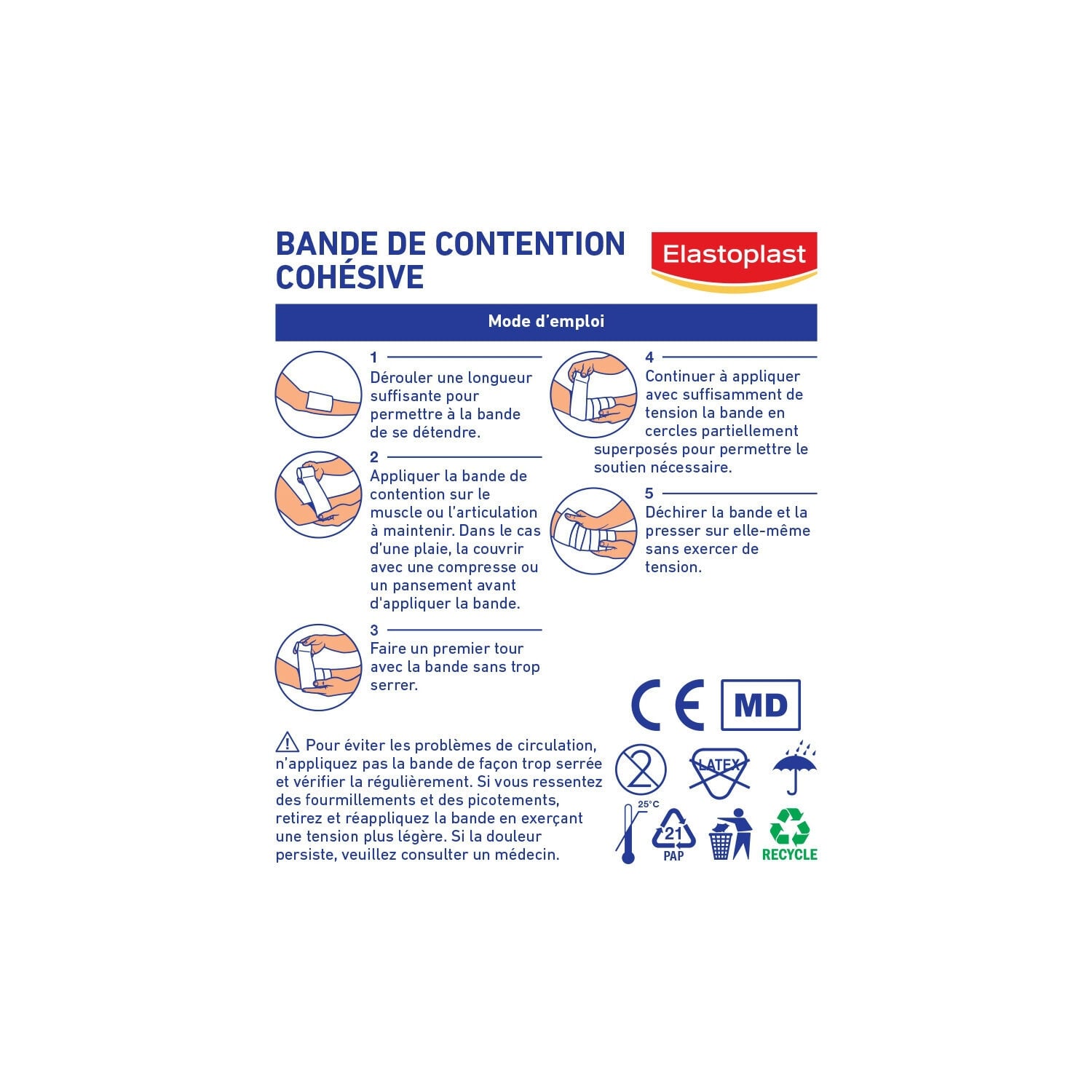 Bande Cohésive Flexible Auto-adhésive ELASTOPLAST 