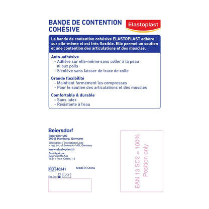 Bande Cohésive Auto-adhésive Maintien Articulations et Muscles 10cm x 3,5m ELASTOPLAST 