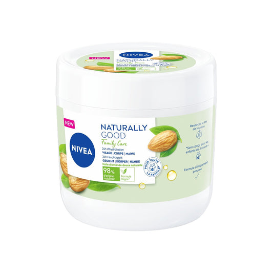 Crème Visage Corps Hydratation Family Care Naturally Good Huile d'Amande Douce NIVEA le pot de 450mL