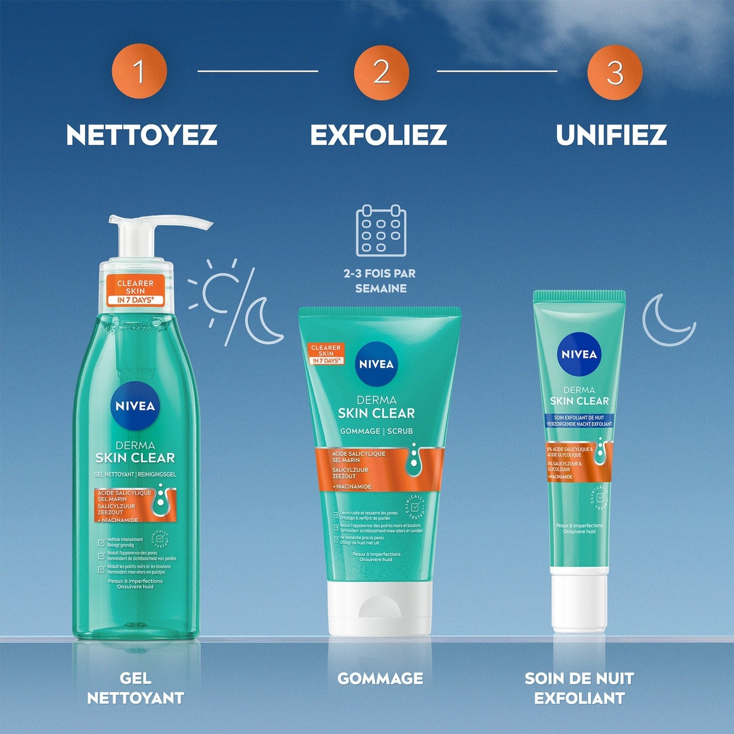 NIVEA Derma Night Exfoliating Facial Treatment for Blemish-Prone Skin