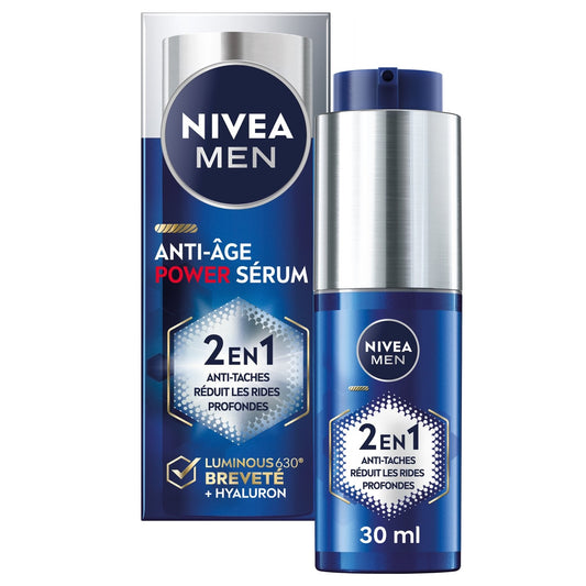 Sérum Visage Anti-Âge Homme Hyaluron Luminous 630 Active Age Power NIVEA le flacon de 30mL