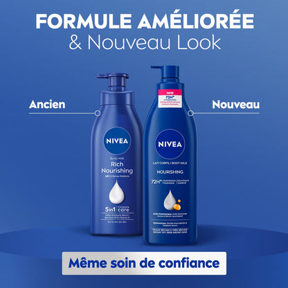 Lait Corps Peau Sèche et Très Sèche Hydratation 72h Huile d'Amande Douce NIVEA 