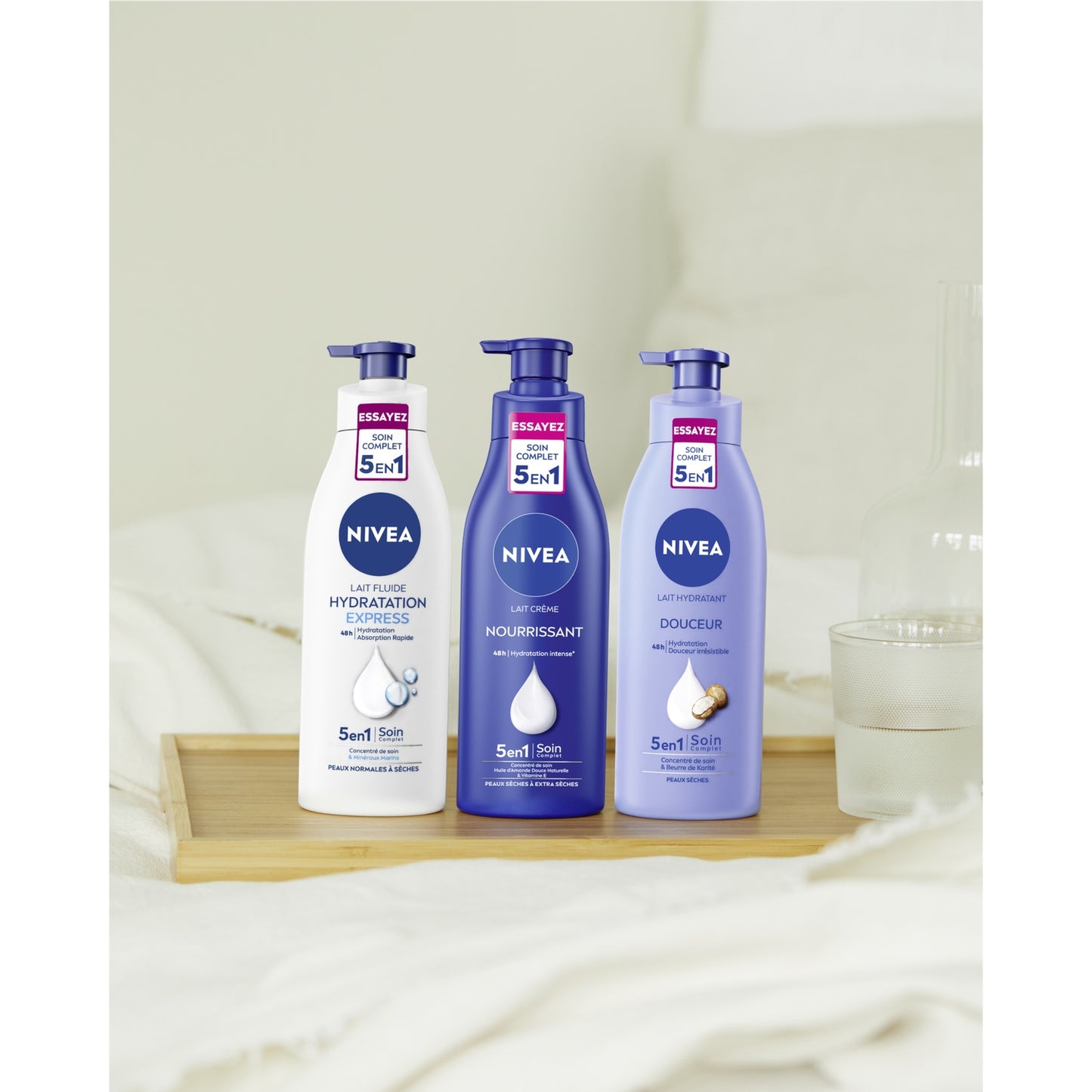 Bodylotion für normale bis trockene Haut, 72 Stunden Feuchtigkeit, Hyaluronsäure und Meeresmineralien, NIVEA