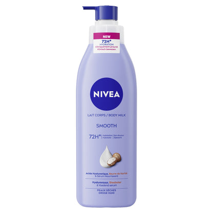 Lait Corps Peau Sèche à Très Sèche 72h Acide Hyaluronique Beurre de Karité et Sérum Nourrissant NIVEA 