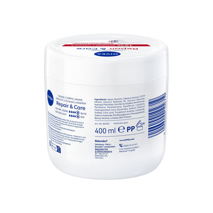 NIVEA Repair and Care Körpercreme für sehr trockene und raue Haut, 72 Stunden Feuchtigkeit