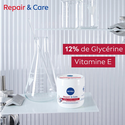 NIVEA Repair and Care Körpercreme für sehr trockene und raue Haut, 72 Stunden Feuchtigkeit