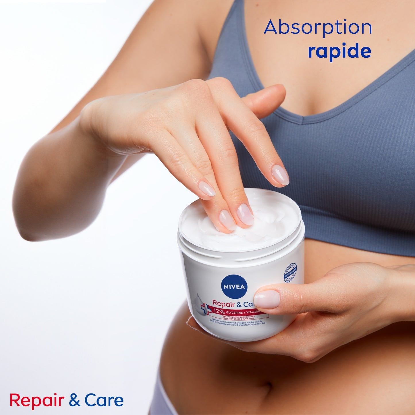 NIVEA Repair and Care Körpercreme für sehr trockene und raue Haut, 72 Stunden Feuchtigkeit