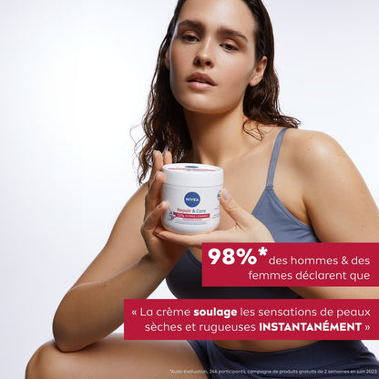 NIVEA Repair and Care Körpercreme für sehr trockene und raue Haut, 72 Stunden Feuchtigkeit