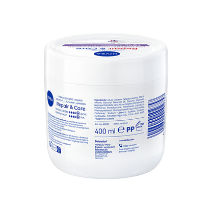 Crème Réparateur et Soin Corps Peau Sèche et Sensible Hydratation 72h NIVEA 