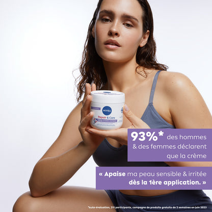 Crème Réparateur et Soin Corps Peau Sèche et Sensible Hydratation 72h NIVEA 