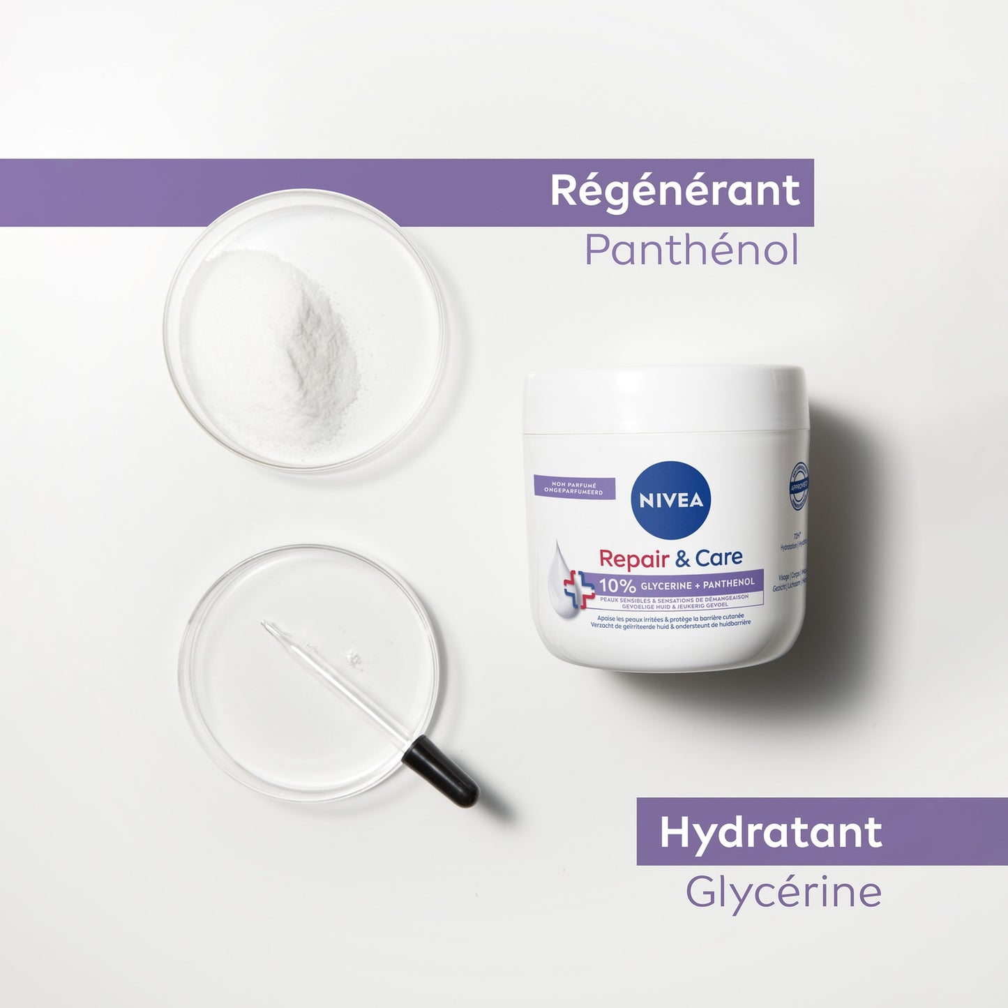 Crème Réparateur et Soin Corps Peau Sèche et Sensible Hydratation 72h NIVEA 
