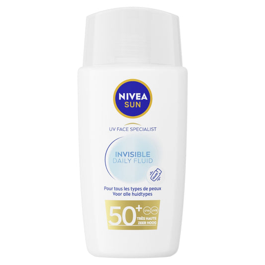 Crème Solaire Fluide Visage Spf 50+ Invisible Non-Grasse Non-Collant, Effet Mat Sun NIVEA le flacon de 40mL