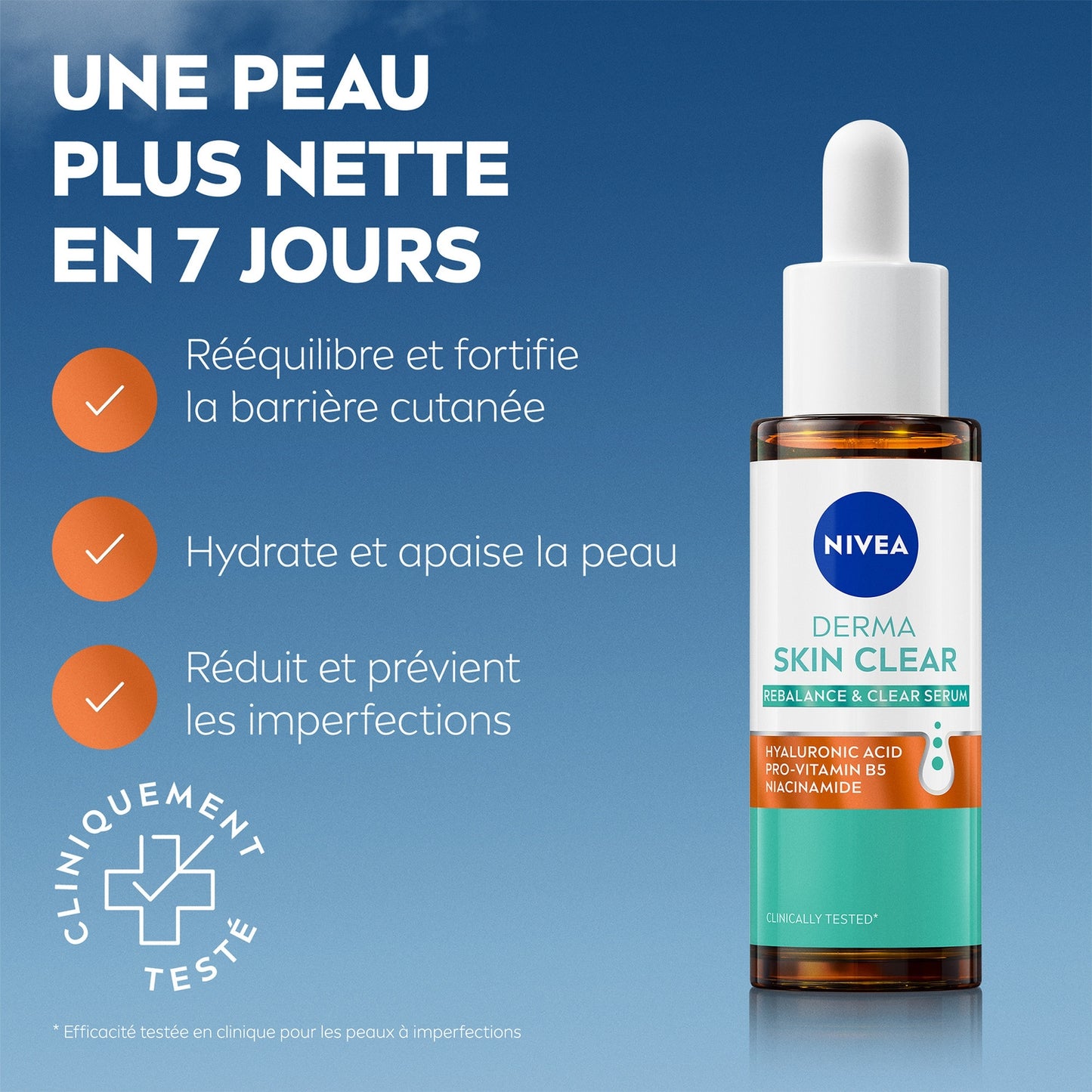 NIVEA Derma Skin Clear Gesichtsbehandlung mit Hyaluronsäure, Provitamin B5, Niacinamid