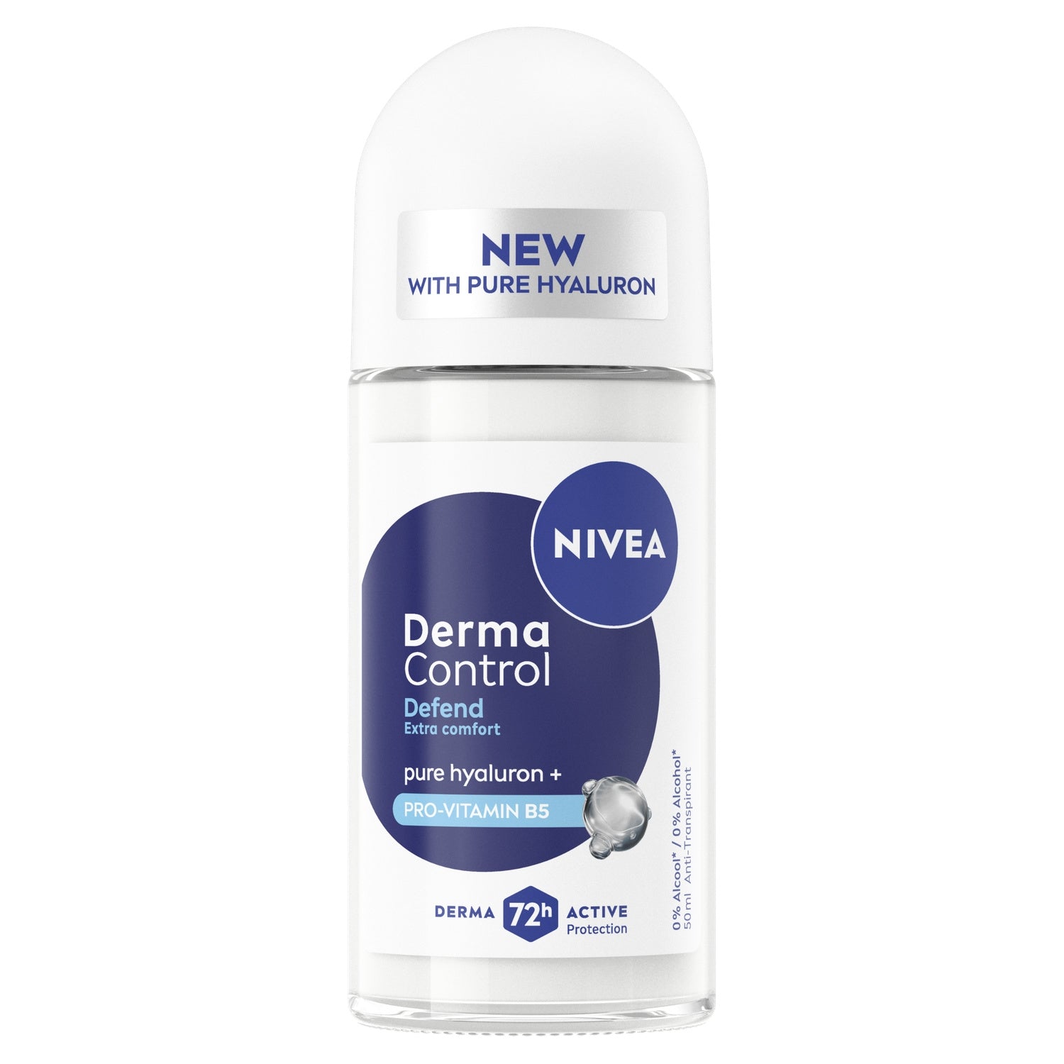 Déodorant Bille Anti-Transpirant 72h Derma Control Defend Pure Hyaluron Pro-Vitamine B5 Sans Alcool Sans Sels D'Aluminium Peaux Sensibles NIVEA 