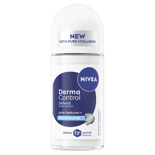 Déodorant Bille Anti-Transpirant 72h Derma Control Defend Pure Hyaluron Pro-Vitamine B5 Sans Alcool Sans Sels D'Aluminium Peaux Sensibles NIVEA 