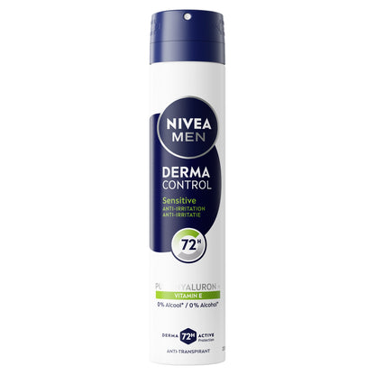 Déodorant spray homme Anti-transpirant 72H Derma Control Sensitive Anti-irritation 0% Alcool NIVEA MEN 
