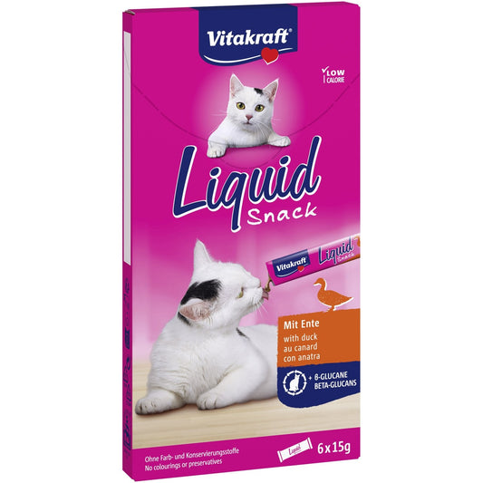 Friandises pour Chat Adulte Canard Beta-Glucanes Liquid Snack VITAKRAFT la boite de 90g