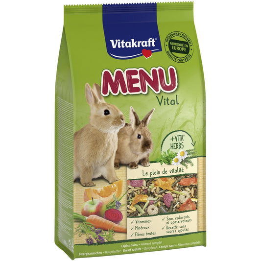 Aliment pour Lapin Nain Sans Sucre Ajouté Menu Vital VITAKRAFT