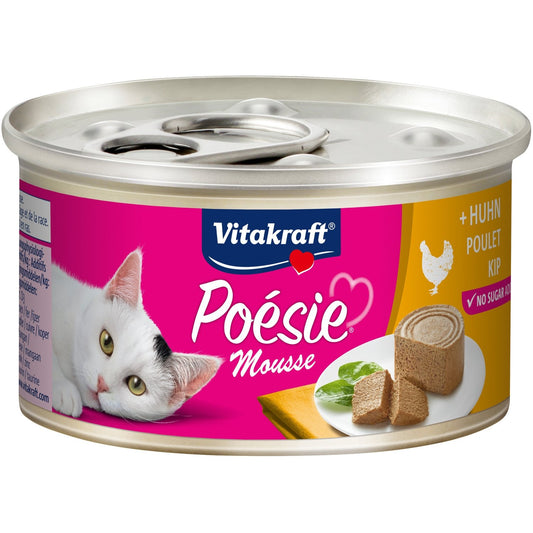 Pâtée pour Chat Adulte en Mousse Poulet Poésie VITAKRAFT la boite de 85g