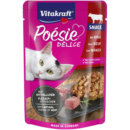 Aliment pour Chats Adulte Délice Boeuf VITAKRAFT le sachet de 85g