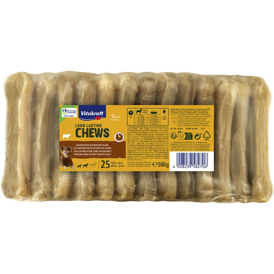 Os à Mâcher pour Chien Grand +25kg Hygiène Bucco Dentaire Boeuf Dental Chews VITAKRAFT le sachet de 500g