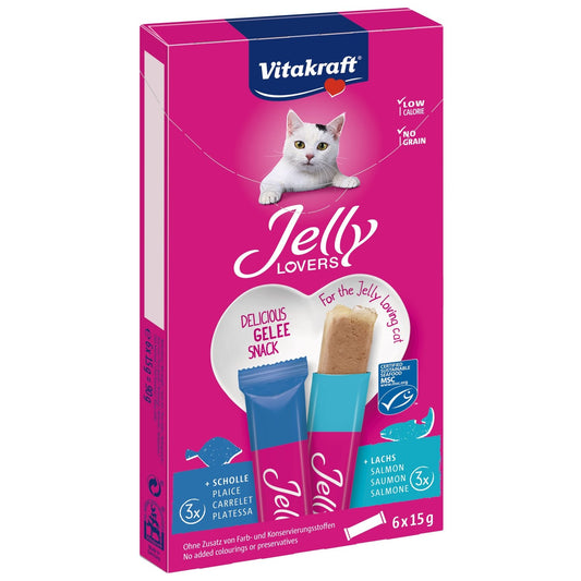 Friandises pour Chat Adulte Saumon Carrelet Jelly Lovers VITAKRAFT la boite de 90g