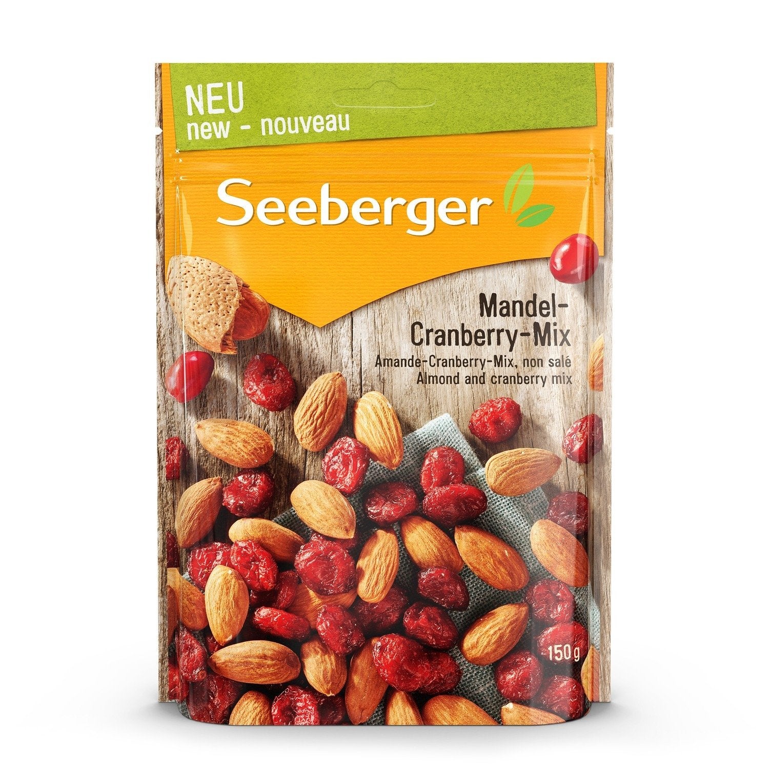 Amande Cramberry Mix Non Salé SEEBERGER le sachet de 150g