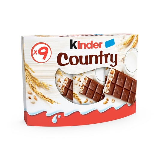 Barres Chocolatées Lait Céréales KINDER COUNTRY 9 barres - 211,5g