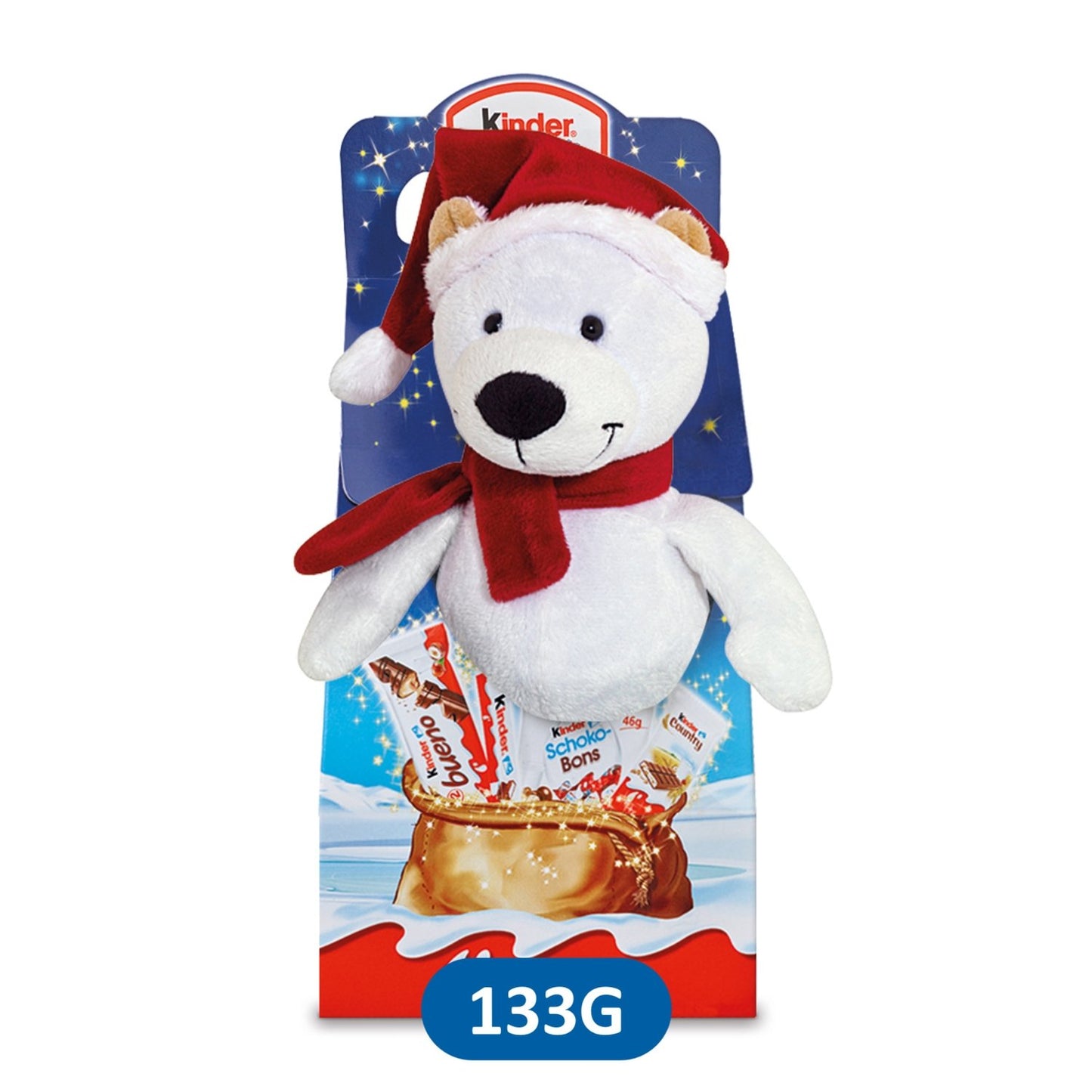 Assortiment de Chocolats avec Peluche de Noël KINDER MIX - Gamme de Noël 2025 le mix de 133g
