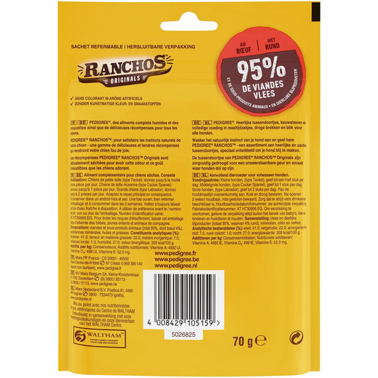 Friandises pour Chien Adulte Boeuf Ranchos Originals PEDIGREE