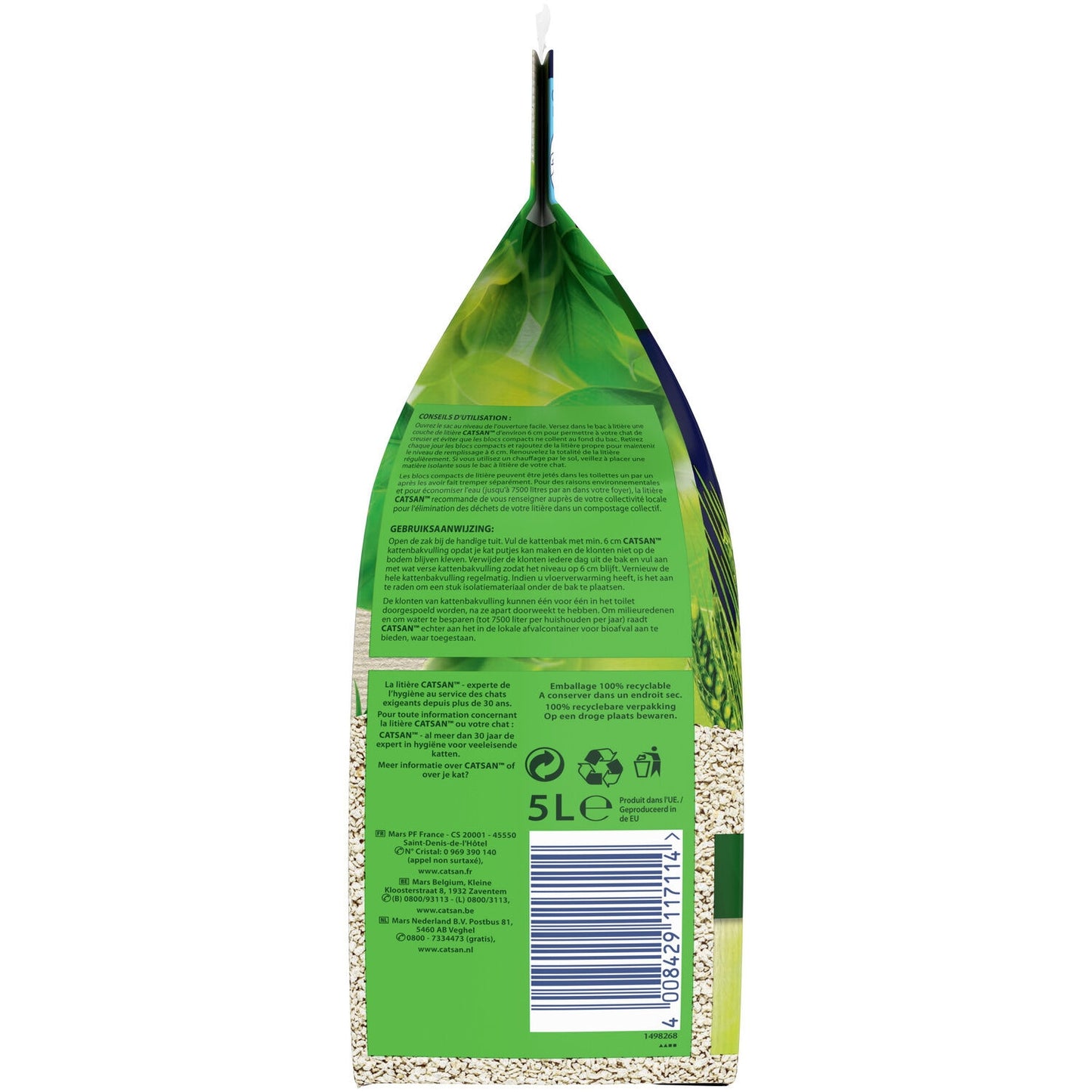 Litière Végétale Agglomérante Extra Absorbante Natural CATSAN