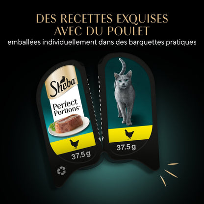 Pâtée pour Chat Adulte en Terrine Poulet Perfect Portions SHEBA