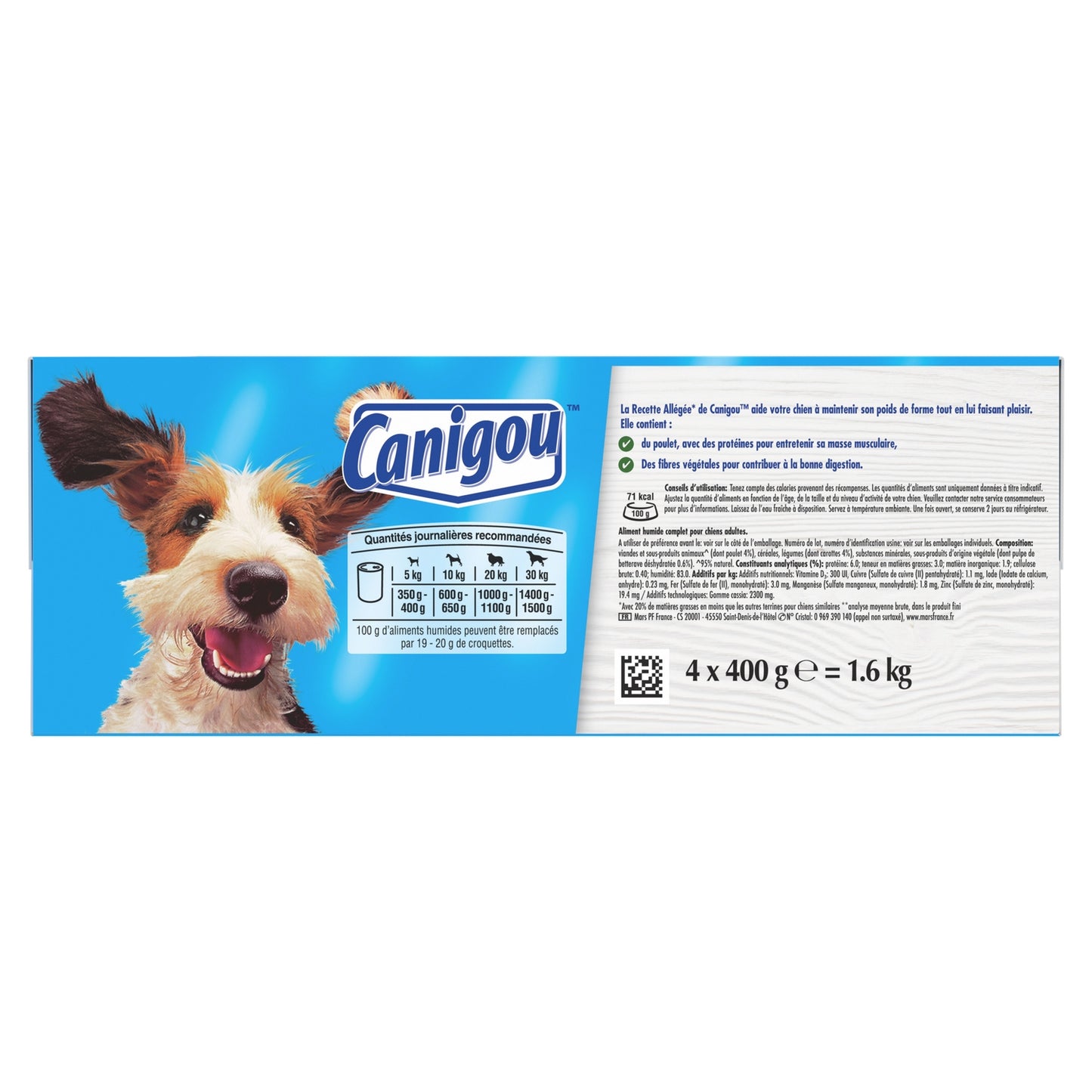 Pâtée pour Chien Adulte Medium/maxi au Poulet & aux Carottes CANIGOU