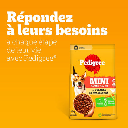 Croquettes pour Chien Adulte Petit <10kg Volaille Légumes PEDIGREE