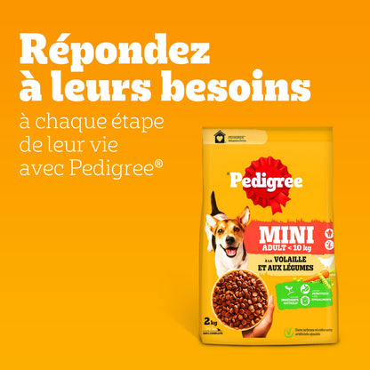 Croquettes pour Chien Adulte Petit <10kg Volaille Légumes PEDIGREE