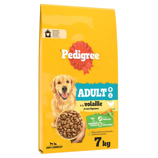 Croquettes pour Chien Adulte Médium Grand +10kg Volaille Légumes PEDIGREE le sac de 7kg
