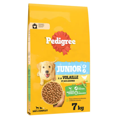 Croquettes pour Chien Junior Moyen Volaille Légumes PEDIGREE